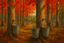 maple sap, from maple tree being extracted out of Tree from forest in Canada - a beautiful painting of the woods and canadian forests and red maples