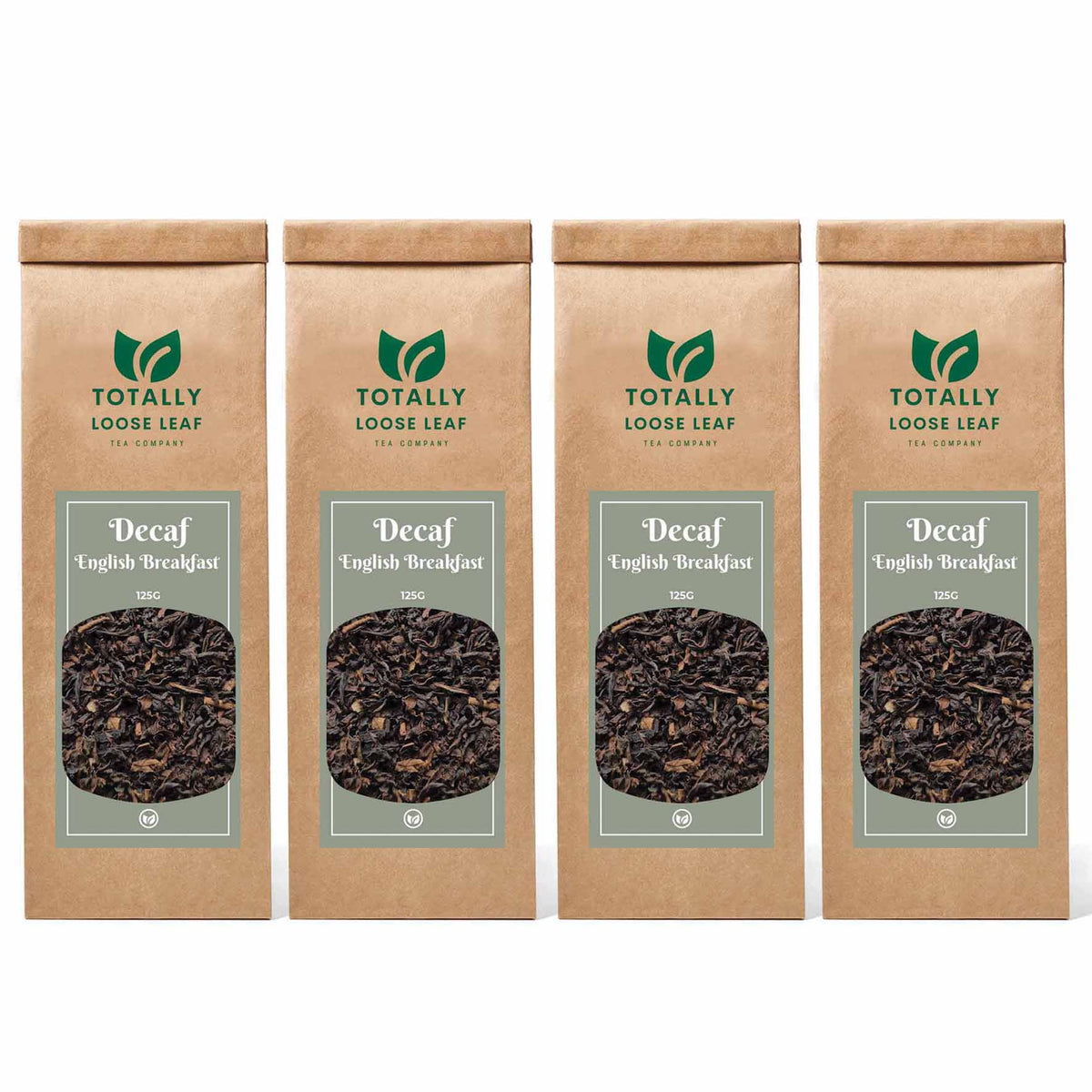 Decaf English Breakfast Loose Leaf Tea - four pouches