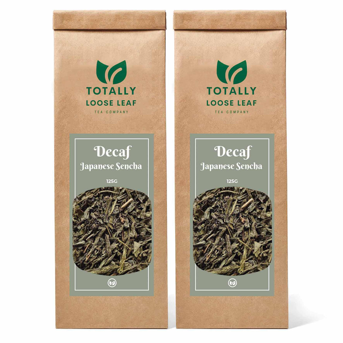 Decaf Japanese Sencha Green Loose Leaf Tea - two pouches