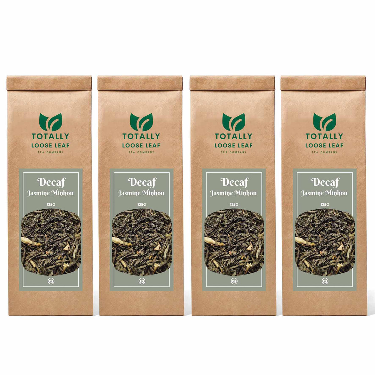 Decaf Jasmine Minhou Green Loose Leaf Tea - four pouches
