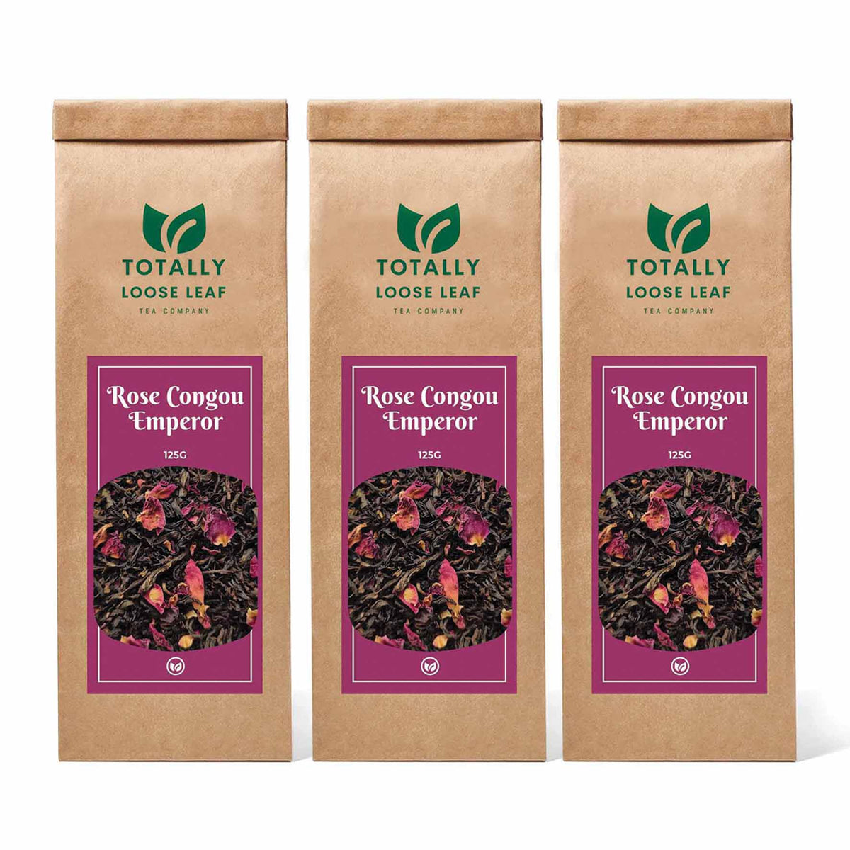 Rose Congou Emperor Afternoon Loose Leaf Tea - three pouches