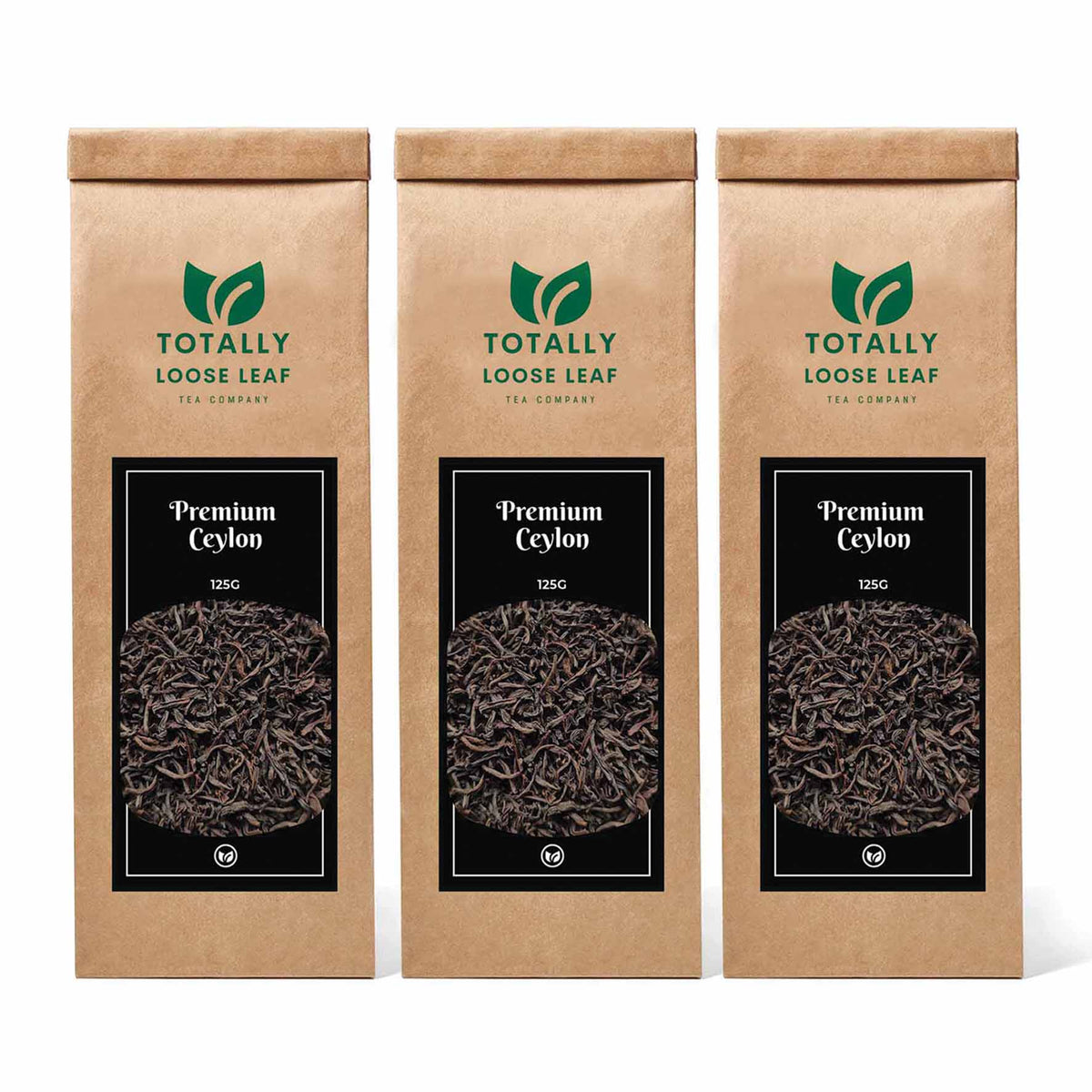 Premium Ceylon Black Estate Loose Leaf Tea - three pouches