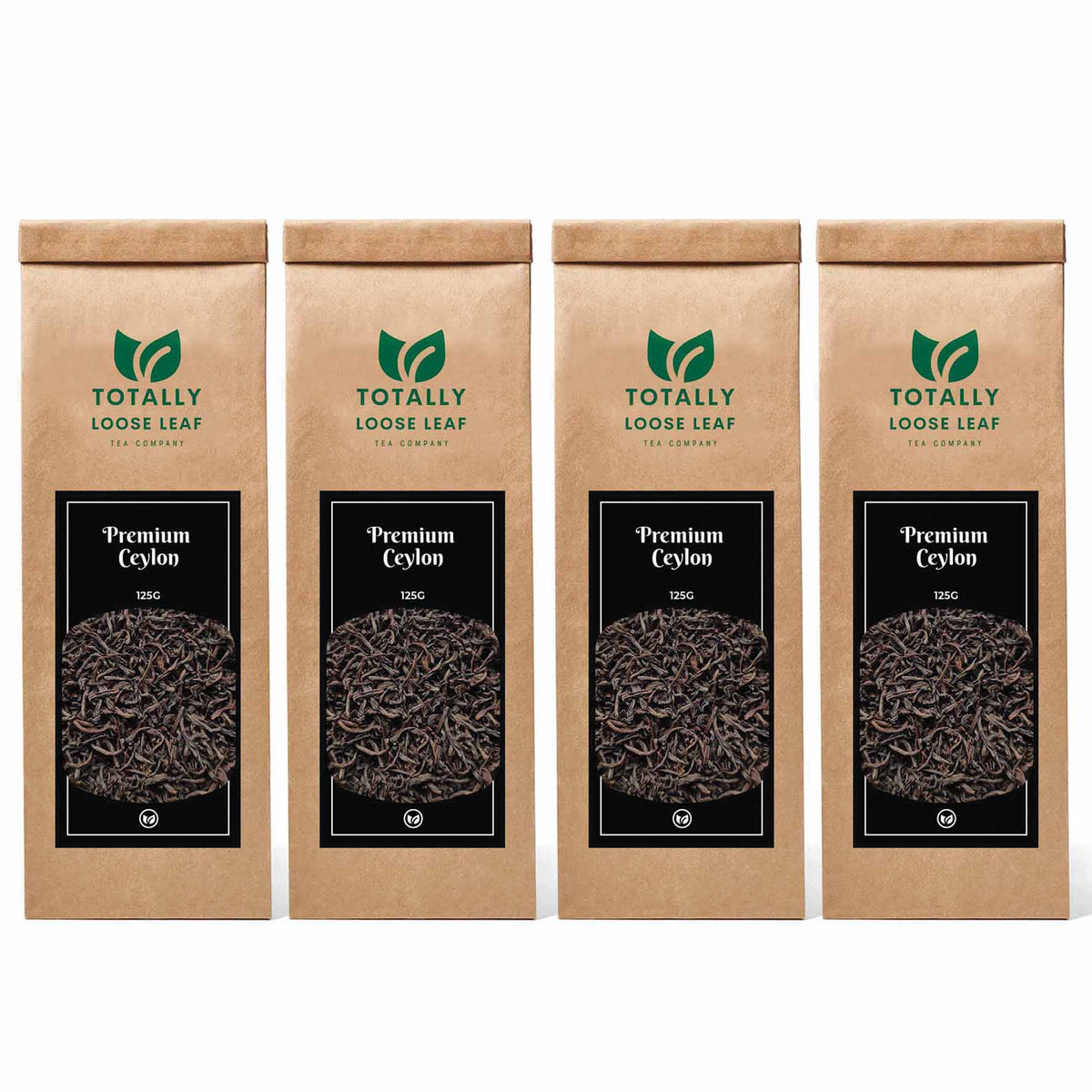Premium Ceylon Black Estate Loose Leaf Tea - four pouches