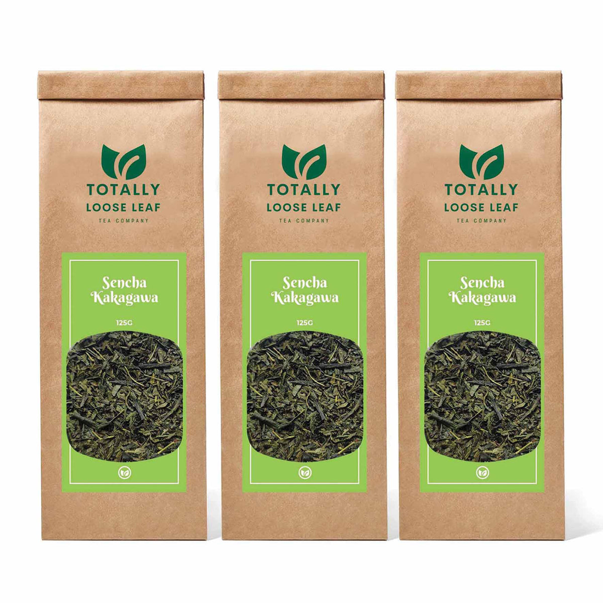 Sencha Kakagawa Green Loose Leaf Tea - three pouches
