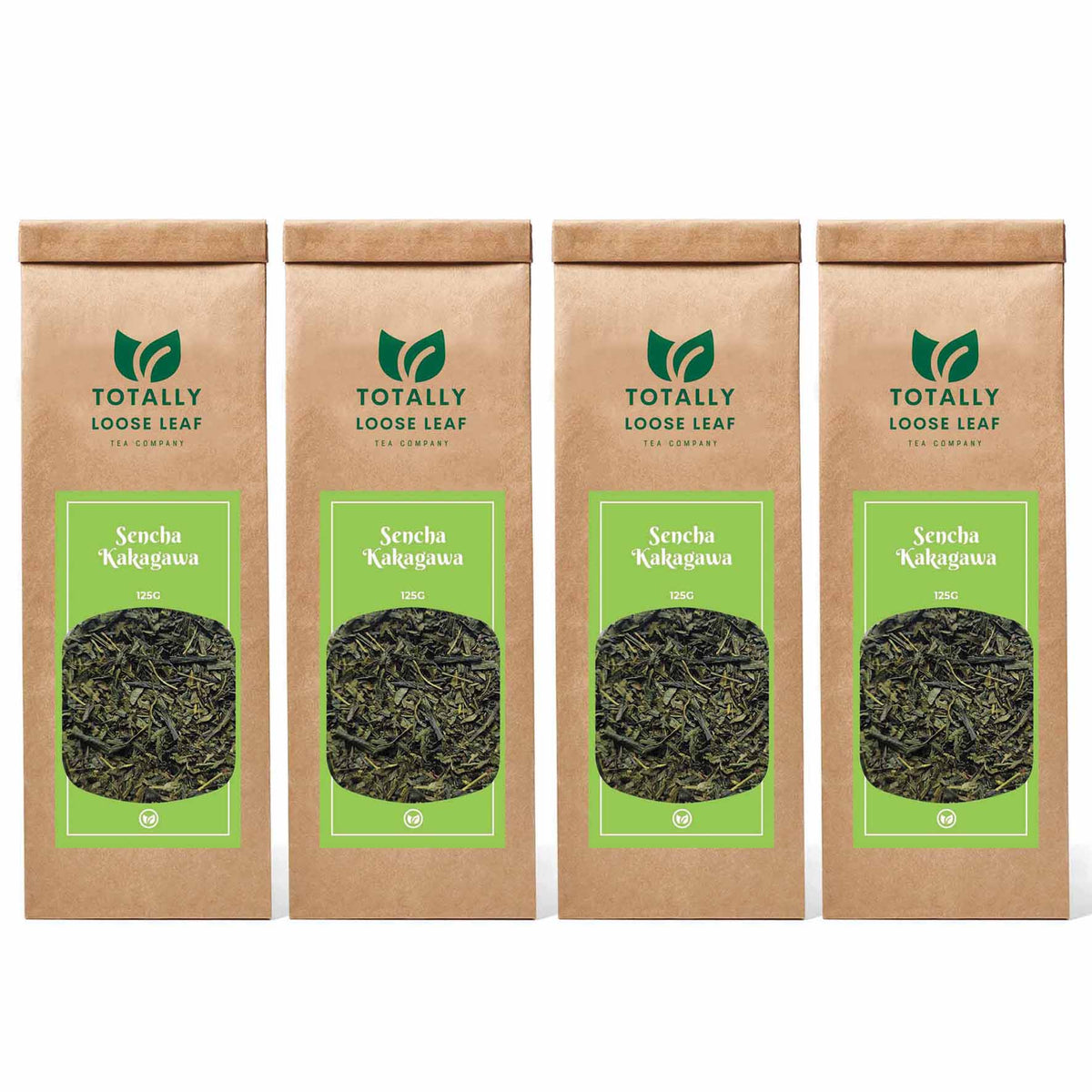 Sencha Kakagawa Green Loose Leaf Tea - four pouches