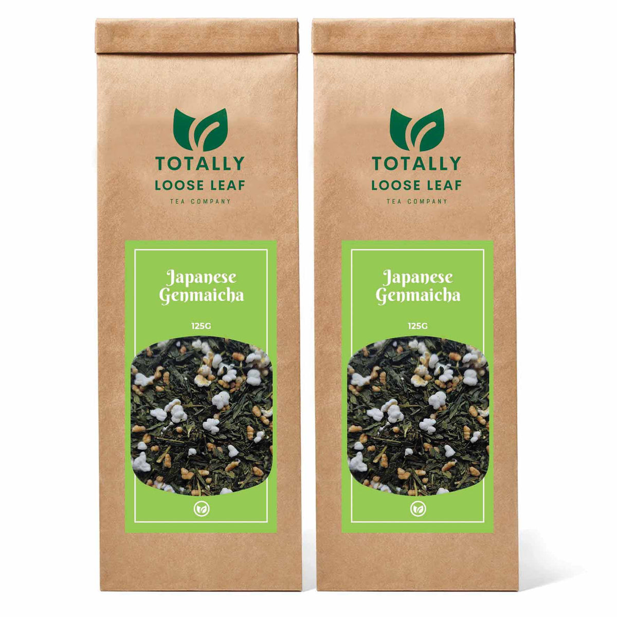 Japanese Genmaicha Green Loose Leaf Tea - two pouches
