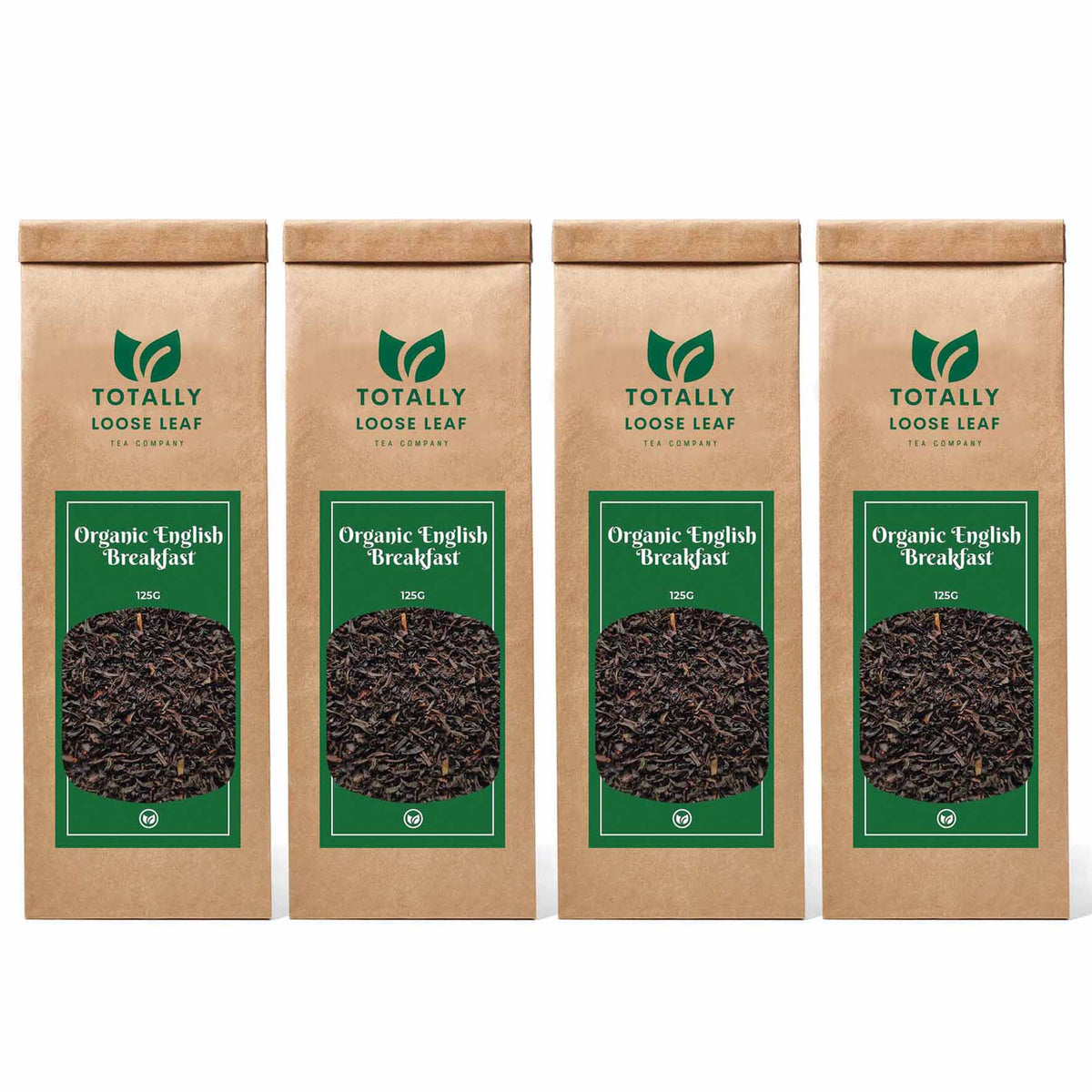 Organic English Breakfast Loose Leaf Tea - four pouches