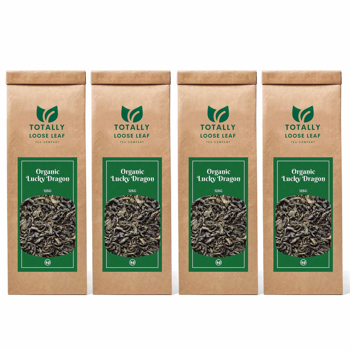 Organic Lucky Dragon Green Loose Leaf Tea - four pouches